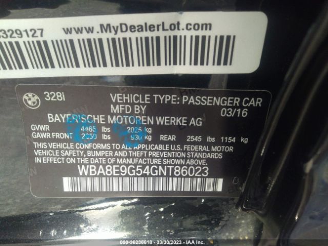 WBA8E9G54GNT86023 BMW 3 Series 328i