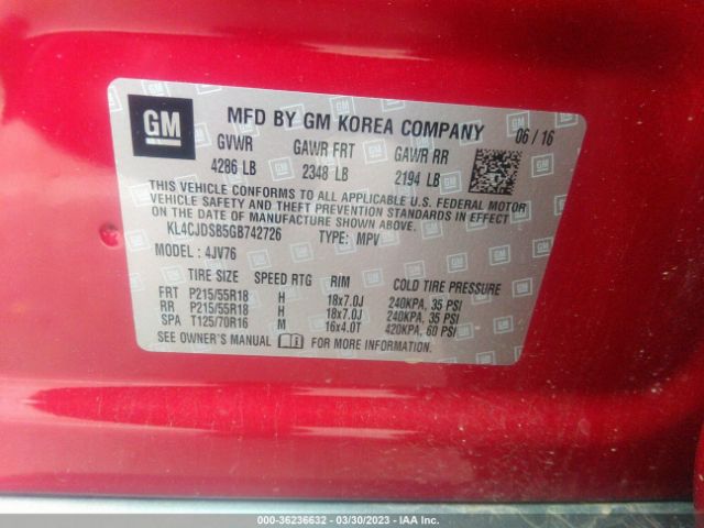 KL4CJDSB5GB742726 Buick Encore Premium