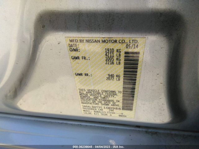 1N4AL3AP7FC100988 Nissan Altima 2.5 S