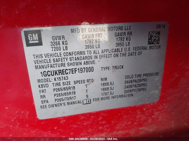 Chevrolet Silverado 1500 Lt 2014 1GCUKREC7EF197000 Image 11