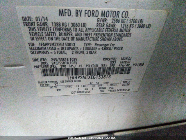 Ford SEDAN POLICE INTERCEPTOR 2014 1FAHP2MTXEG153813 Image 10
