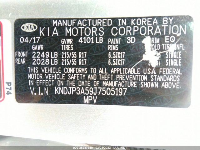 KIA SOUL + 2018 KNDJP3A59J7505197 Image 9