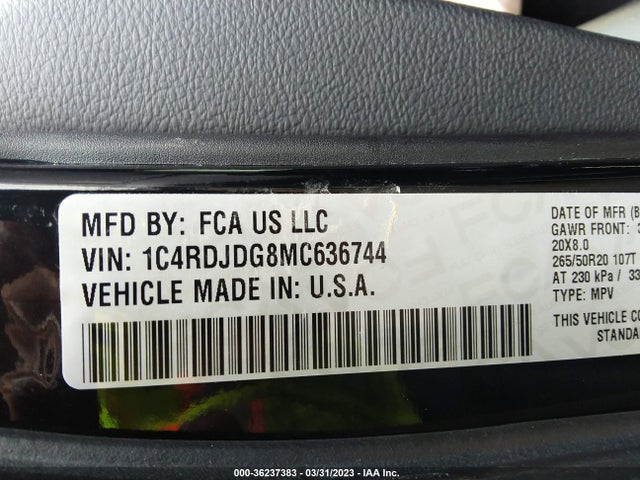 Dodge Durango Gt Plus 2021 1C4RDJDG8MC636744 Image 9