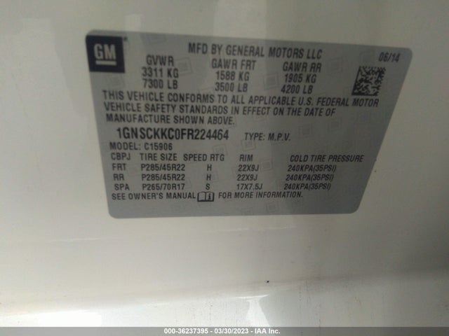 Chevrolet Suburban Ltz 2015 1GNSCKKC0FR224464 Image 9
