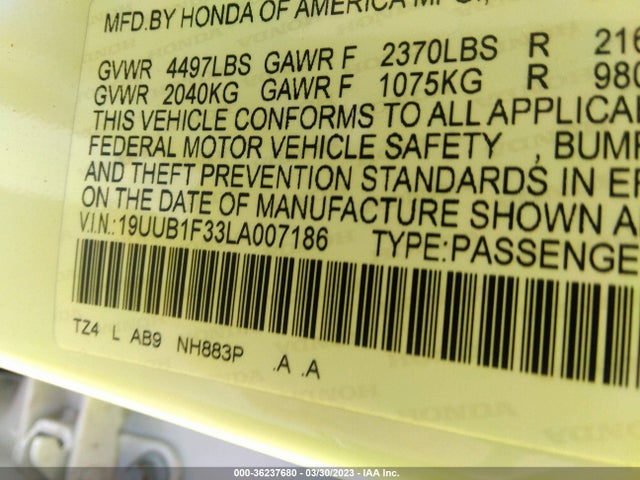 Acura TLX 2020 19UUB1F33LA007186 Image 9