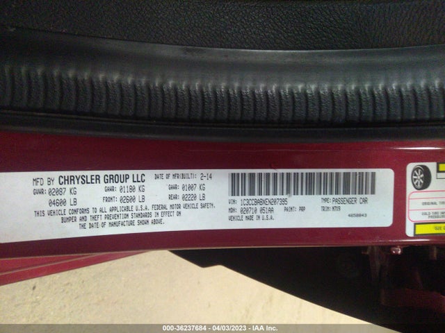 1C3CCBABXEN207395 Chrysler 200 LX