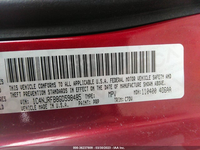 1C4NJRFB8GD598485 Jeep Patriot Latitude