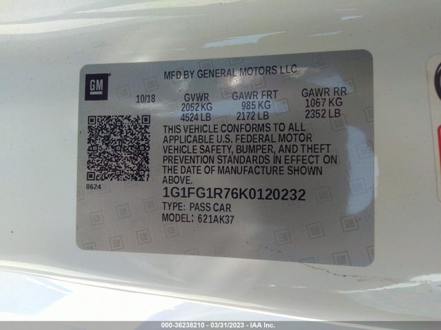 Chevrolet CAMARO 2SS 2019 1G1FG1R76K0120232 Image 10