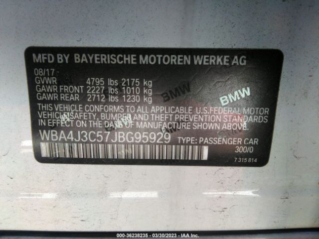 WBA4J3C57JBG95929 BMW 4 Series 430i Xdrive