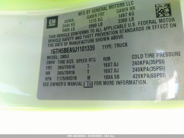 1GTH5BEA9J1101339 GMC Canyon 2wd