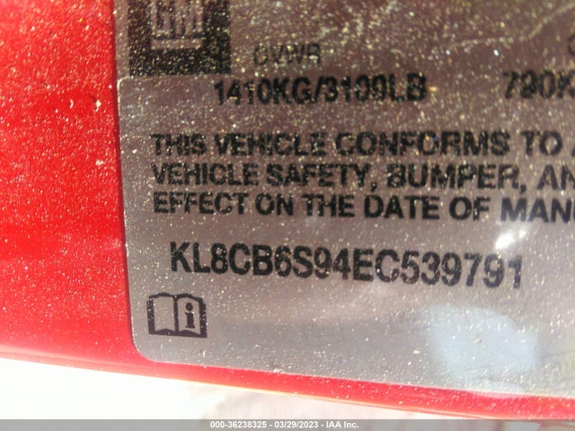 Chevrolet SPARK LS 2014 KL8CB6S94EC539791 Image 9