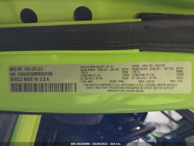 1C4HJXCN3MW824156 Jeep Wrangler Rubicon