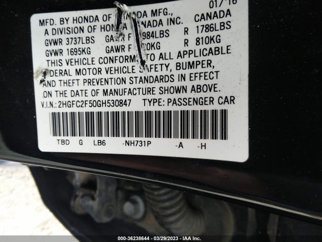 Honda Civic Sedan Lx 2016 2HGFC2F50GH530847 Image 9