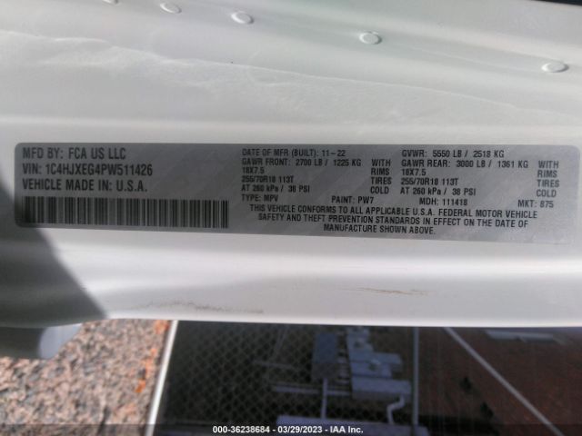 1C4HJXEG4PW511426 Jeep Wrangler Sahara