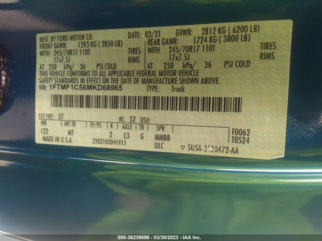 1FTMF1C56MKD68965 Ford F-150 Xl/xlt