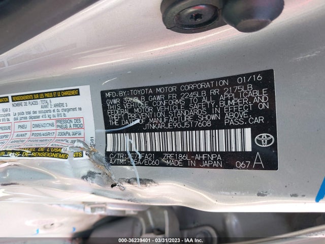 2016 Scion IM, VIN: JTNKARJE9GJ517608
