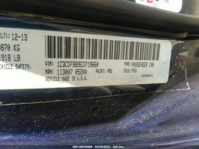 Dodge DART SXT 2014 1C3CDFBB9ED719660 Image 9