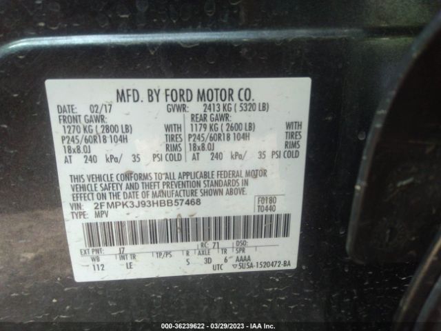 2FMPK3J93HBB57468 Ford EDGE SEL