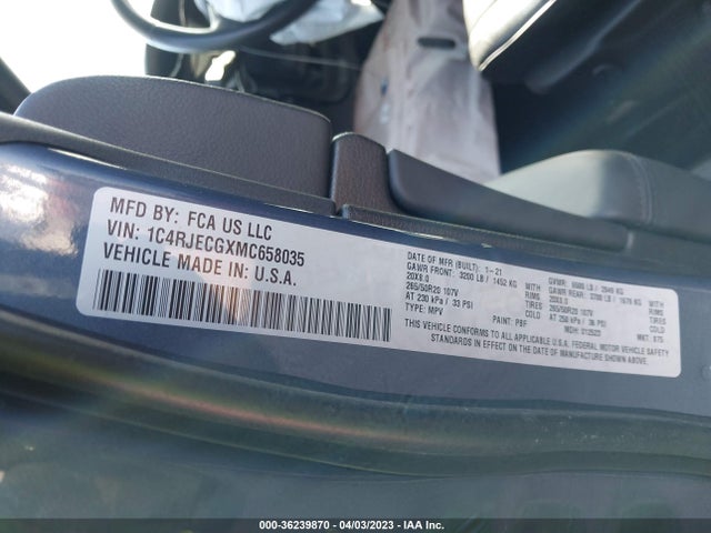 1C4RJECGXMC658035 Jeep Grand Cherokee High Altitude
