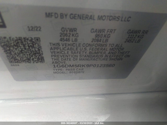 1G6DM5RK9P0123560 Cadillac CT5 LUXURY