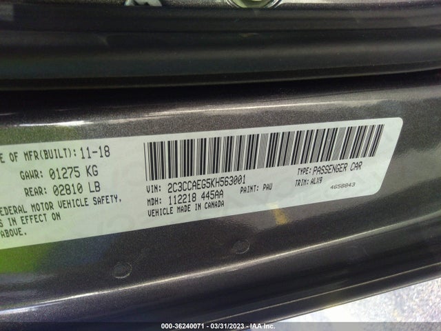 Chrysler 300 Limited 2019 2C3CCAEG5KH563001 Image 9