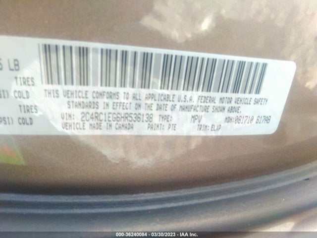 Chrysler Pacifica Touring-l Plus 2017 2C4RC1EG6HR536138 Image 9