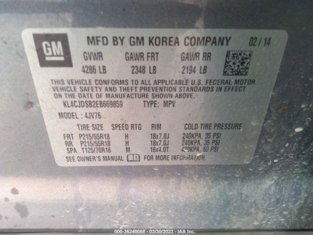 KL4CJDSB2EB669859 Buick Encore Premium