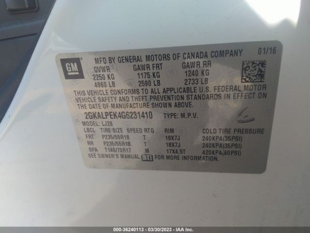 2GKALPEK4G6231410 GMC Terrain Slt