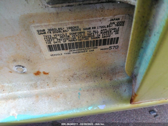 2003 MITSUBISHI LANCER ES VIN: JA3AJ26E83U007385