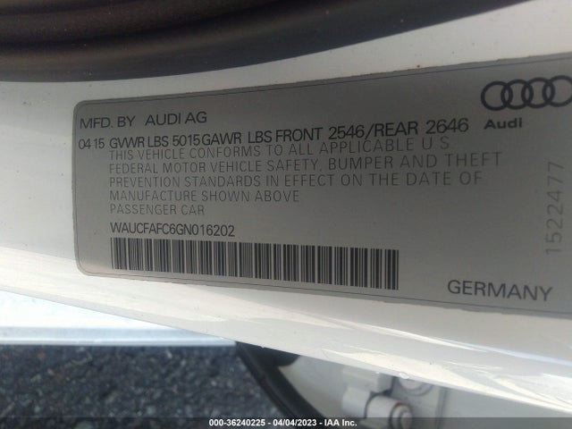 WAUCFAFC6GN016202 Audi A6 2.0t Premium