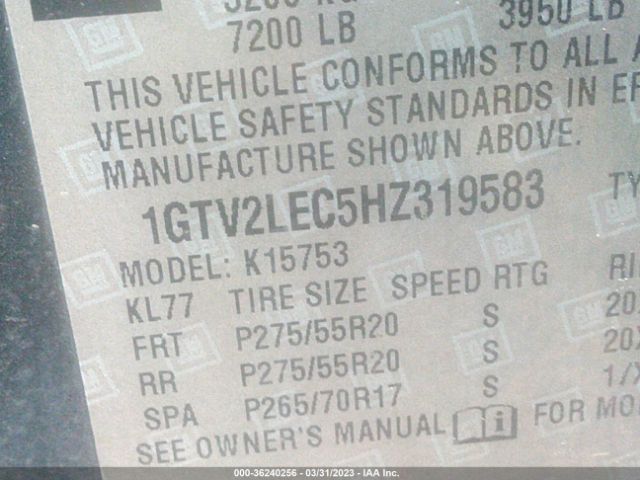 1GTV2LEC5HZ319583 GMC SIERRA 1500