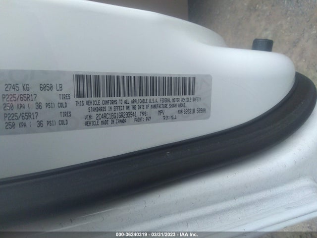 2C4RC1BG1GR293941 Chrysler Town & Country Touring
