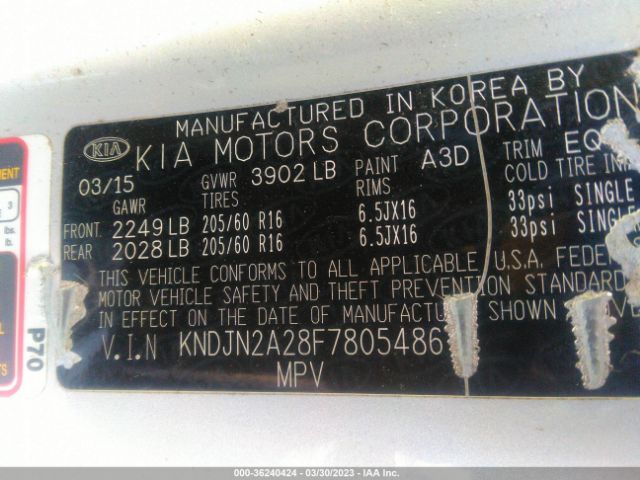 KNDJN2A28F7805486 KIA Soul Base