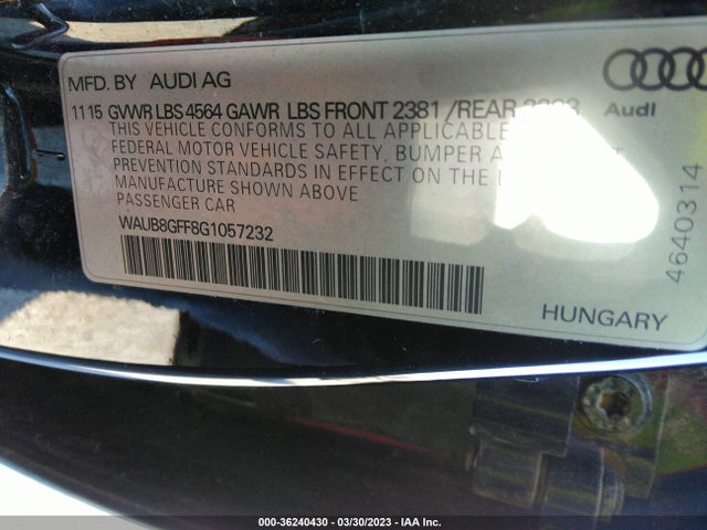 WAUB8GFF8G1057232 Audi A3 2.0t Premium