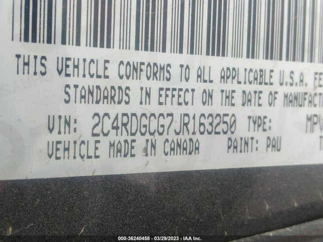 Dodge Grand Caravan Sxt 2018 2C4RDGCG7JR163250 Image 10