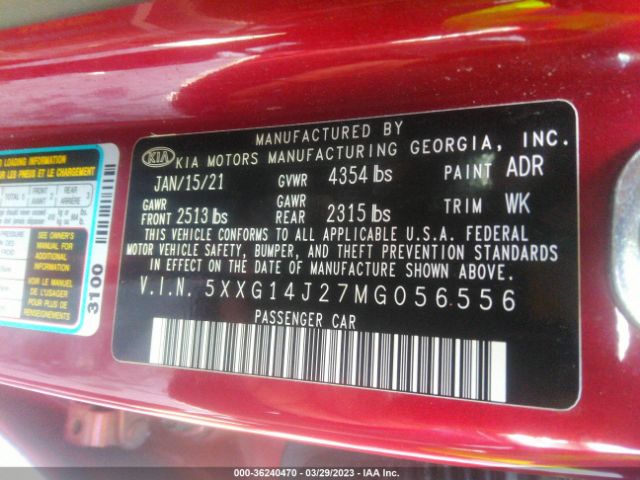 5XXG14J27MG056556 KIA K5 LXS