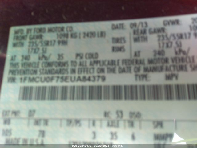 1FMCU0F75EUA84379 Ford ESCAPE S