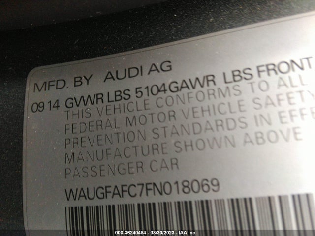 WAUGFAFC7FN018069 Audi A6 2.0t Premium Plus