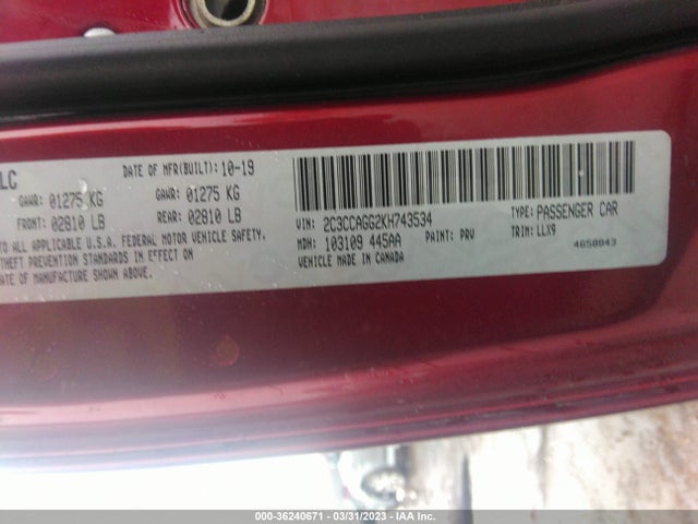 Chrysler 300 300s 2019 2C3CCAGG2KH743534 Image 9