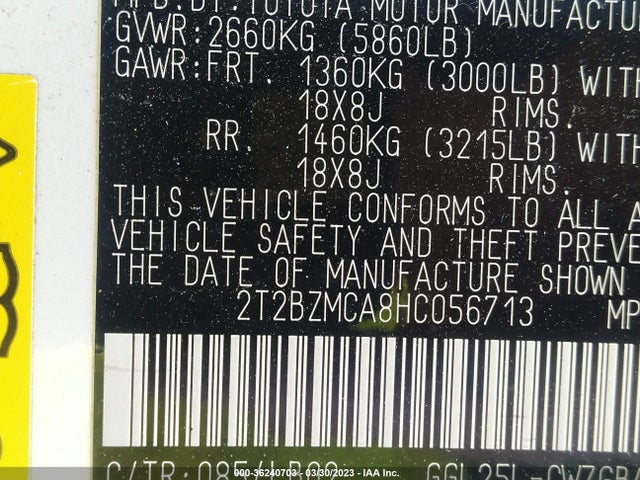 2T2BZMCA8HC056713 Lexus Rx Rx 350