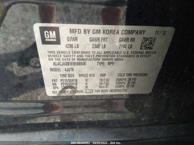 KL4CJASB1EB596949 Buick Encore