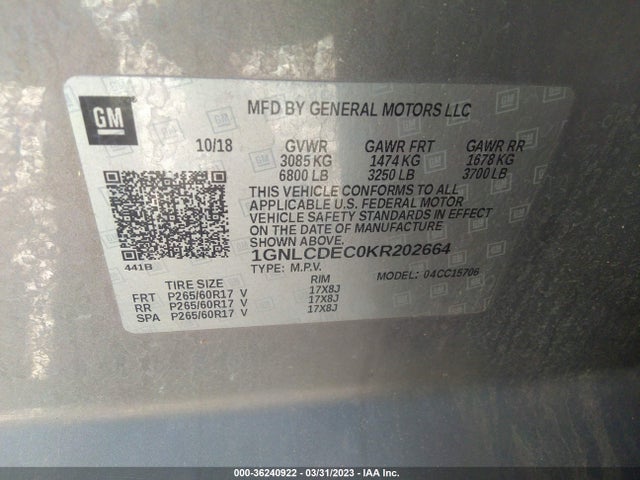 Chevrolet Tahoe Commercial 2019 1GNLCDEC0KR202664 Image 9