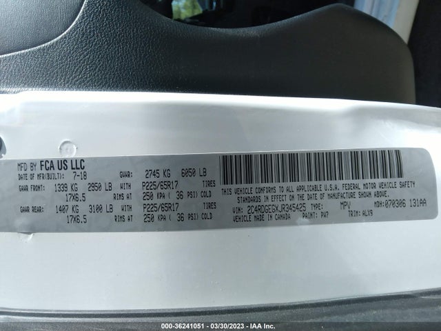 Dodge Grand Caravan Gt 2018 2C4RDGEGXJR345425 Image 9