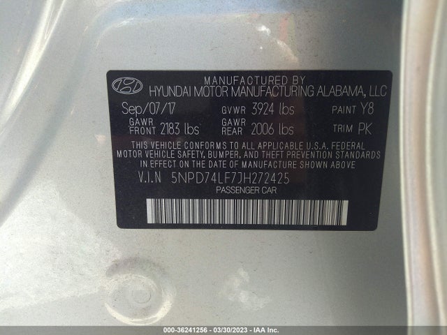 Hyundai ELANTRA SE 2018 5NPD74LF7JH272425 Image 11