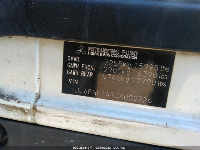 Продаж на аукціоні авто 2018 Mitsubishi Fuso Truck Of Fe Fec72s, vin: JL6BNH1A3JK002726, номер лоту: 36241277