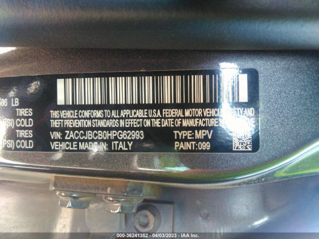 ZACCJBCB0HPG62993 Jeep Renegade Trailhawk