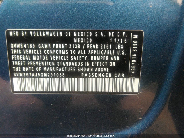 3VW267AJ9GM291058 Volkswagen Jetta Sedan 1.4t S
