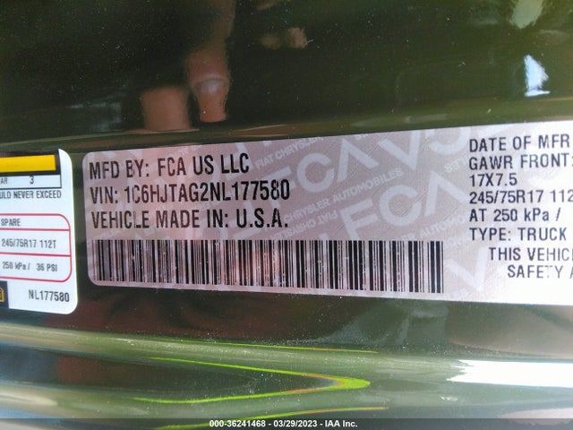 Jeep Gladiator Sport S 2022 1C6HJTAG2NL177580 Image 10