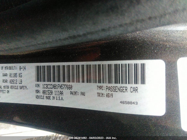 1C3CCCAB1FN577660 Chrysler 200 Limited