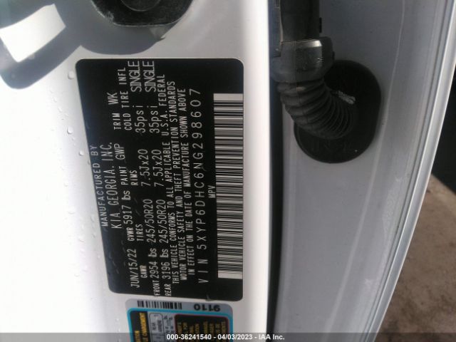 5XYP6DHC6NG298607 KIA Telluride S